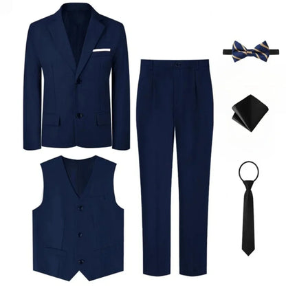 Kids Clothes Boys Suit Wedding Formal Outfit Set Children Easter Church Gentleman Ring Bearer Perform Tuxedo Teenagers Blazer