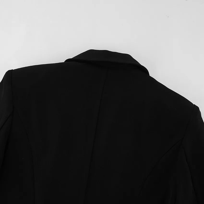 Elegant Black Lace Splice Long Sleeve Women's  Commute Style Fashion Design Polyester Fabric Business Casual Coat