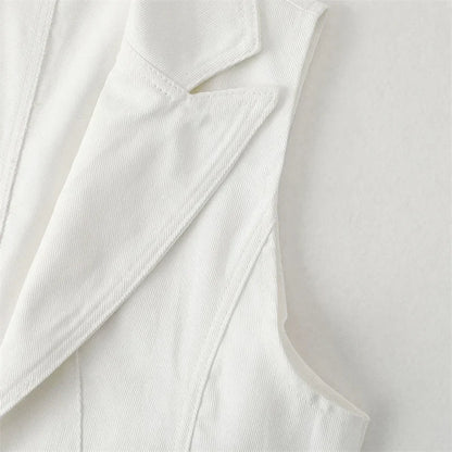 Women's Denim Vest 2025 New Ladies White Jean Jacket Fashion Waistcoat Summer Vest Coat Outwear S-5XL