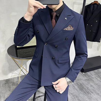 Men's 3-Piece Formal Suit Slim Fit Blazer Vest Pants for Wedding Business Smart Casual