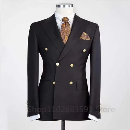 2026 Men's Blazer Business Gentleman Fashionable and Fitted Casual Work Solid-color Wedding Best Man Party