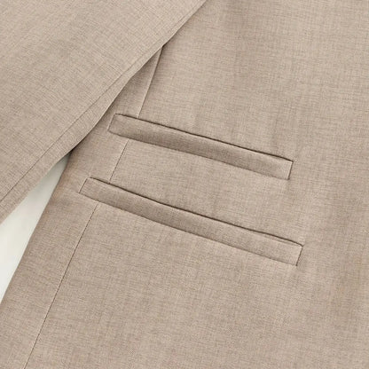 Chic Casual Fashion 2026 Office Lady Women Blazer Buttons Streetwear Jacket Long Sleeve Beige Female Elegant Outwear