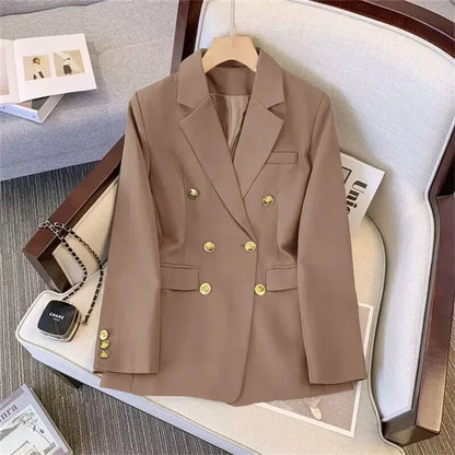 Slim Fit Women's Office Blazer High-End Casual Korean Fashion Spring Autumn New Loose Blazers Temperament Coats for Women