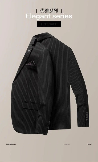 Blazer's New Men's Fashion, Outdoor Travel, Striped, Youthful, Wedding, Hosting, Campus, Slimming, Casual Korean Version Blazer
