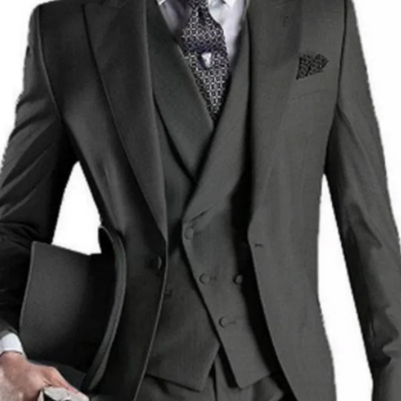 Men's Vest Double Breasted with Lapel Smart Casual Waistcoat for Wedding Banquet and Daily Wear