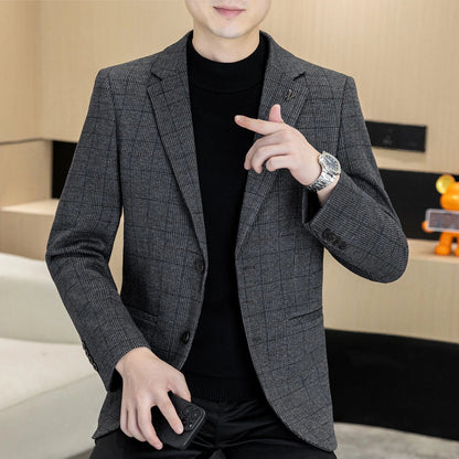 Men's Single Breasted Blazer Smart Casual Autumn Jacket