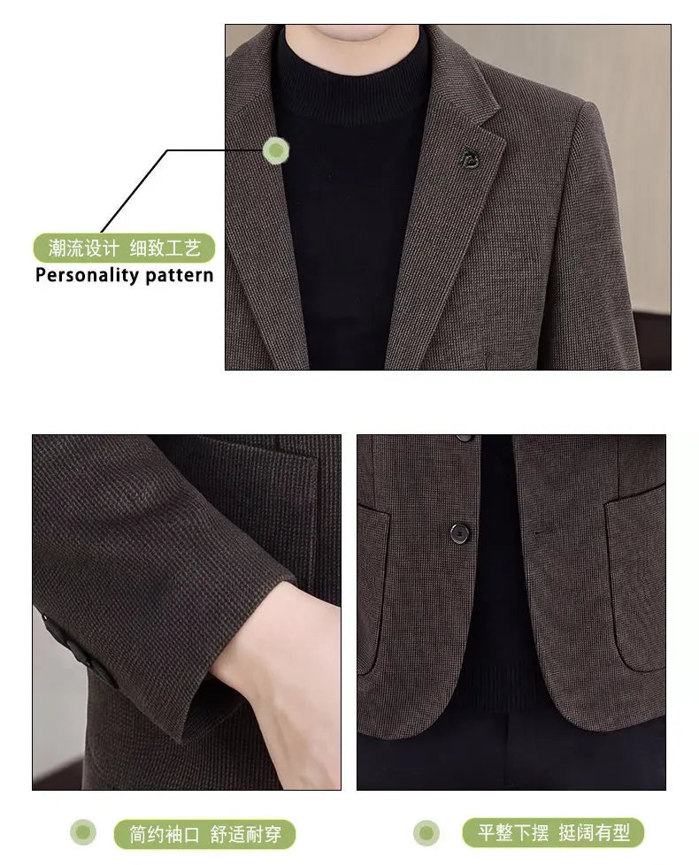 Men's Fashionable Versatile Suit 2026 Autumn Winter New Design Quality Outerwear for Business Casual Wear Trendy All-Match Jacke