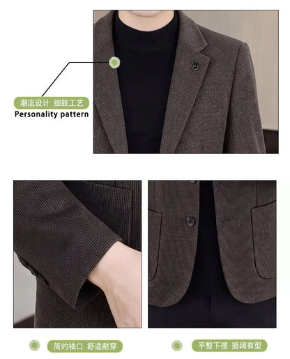Men's Fashionable Versatile Suit 2026 Autumn Winter New Design Quality Outerwear for Business Casual Wear Trendy All-Match Jacke