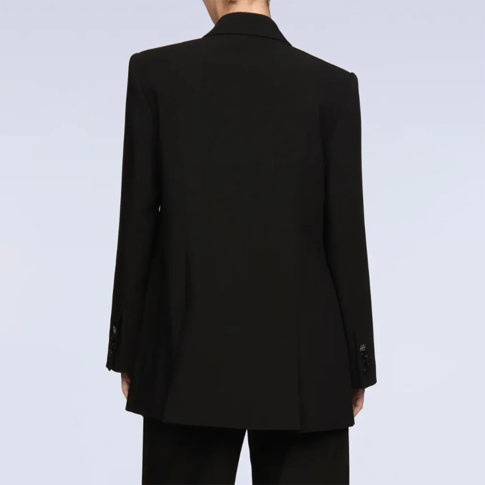 Timeless Women Black Oversized Power Suit Double Breasted Blazer Wide Leg Pants 2‑Piece Set Streetwear Office Pantsuit