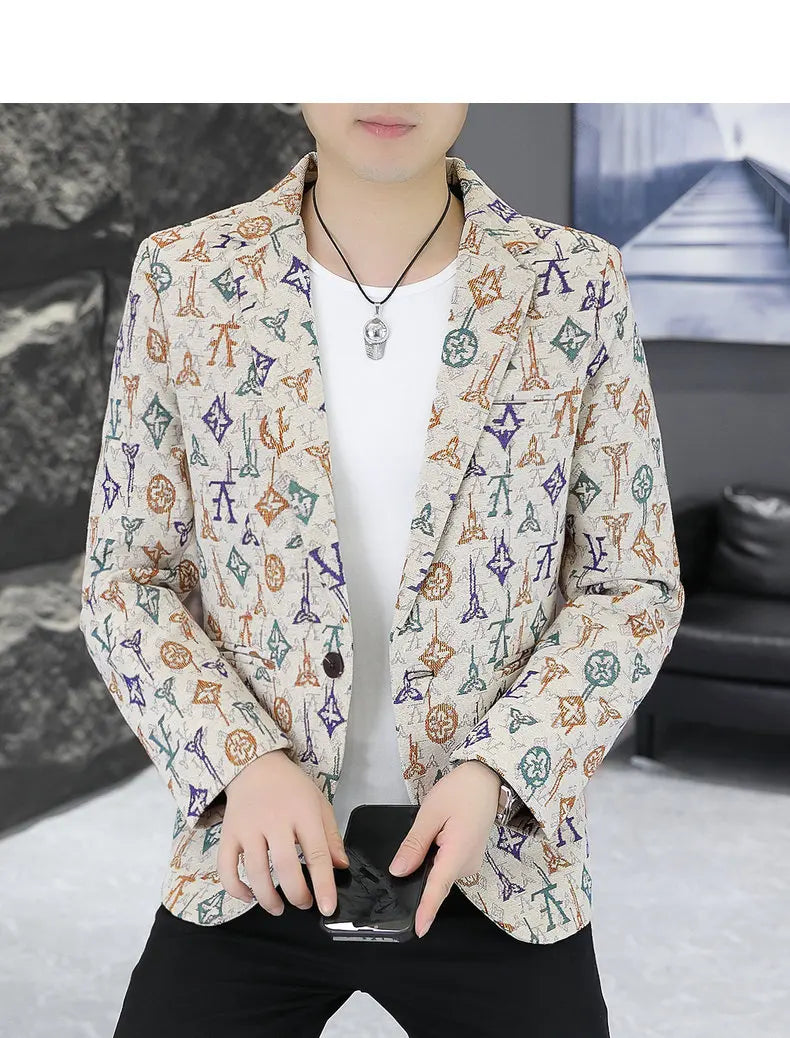 Blazer Men's fashion outdoor travel gentleman wedding Slimming Business versatile Trendy Casual Korean-style formal wear Blazer
