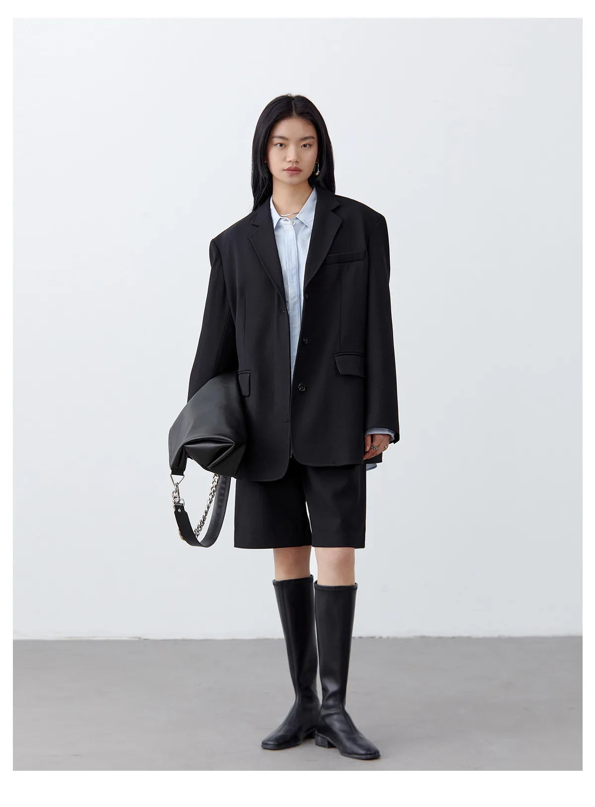 Fashion Women Woolen Blazers Solid Loose Casual Single-breasted Twill Suit Coat Office Ladies Jacket Spring Summer 2026