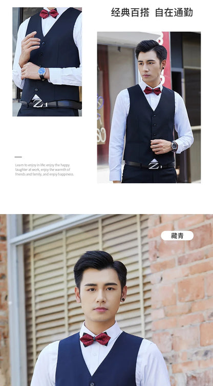 Men's Vest Single Breasted Slim Fit Smart Casual Waistcoat for Wedding & Business