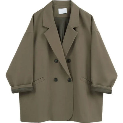 Women's Blazers Over Jacket Dress Brown Female Coats and Jackets Long Clothing Black Outerwear Winter Trend 2025 on Promotion In