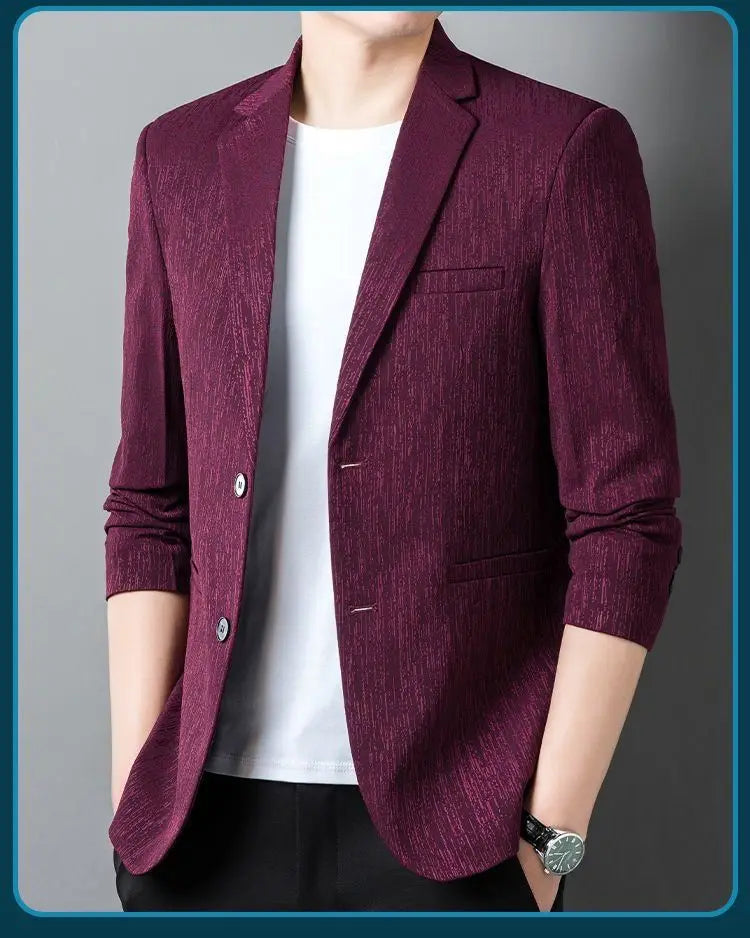 Men's Striped Smart Casual Blazer for Everyday Wear – Lightweight Spring Autumn Jacket