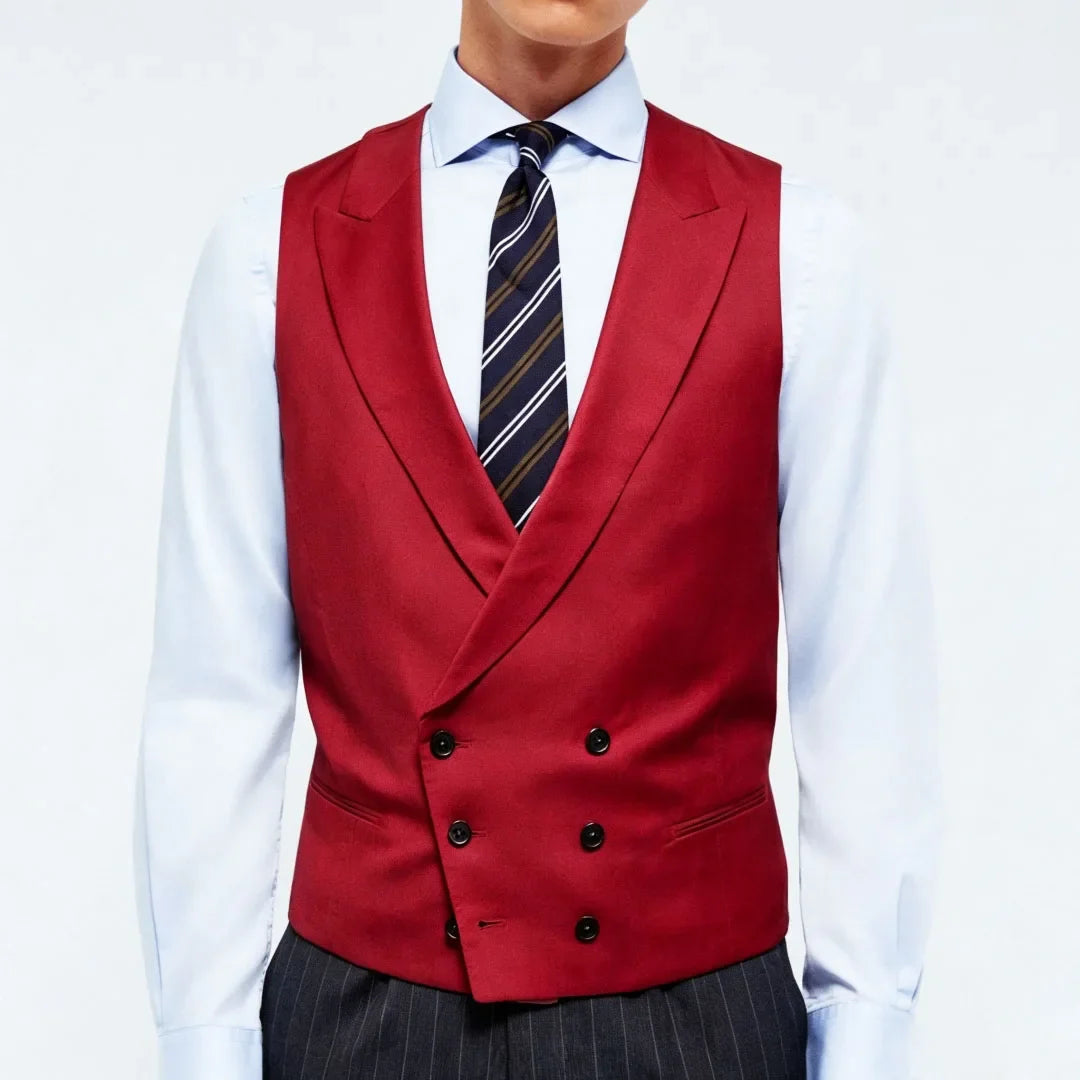 Men Vest Double Breasted Lapel Waistcoat for Wedding & Formal Occasions – Multi-Color