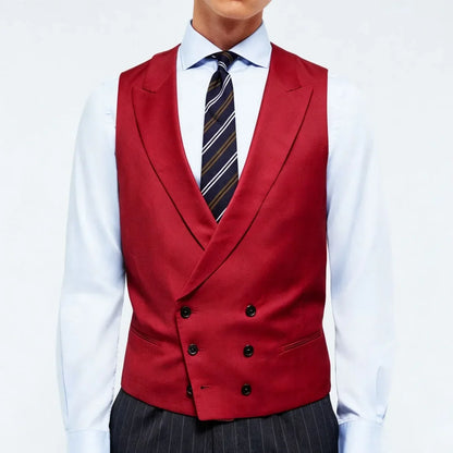Men Vest Double Breasted Lapel Waistcoat for Wedding & Formal Occasions – Multi-Color