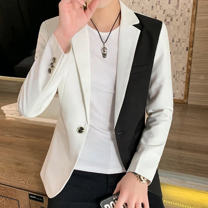 Men's Blazer Suit Jacket 2025 Spring New Fashion Korean Slim Suit Jacket Social Prom Dress Jacket Men's High Quality Clothing