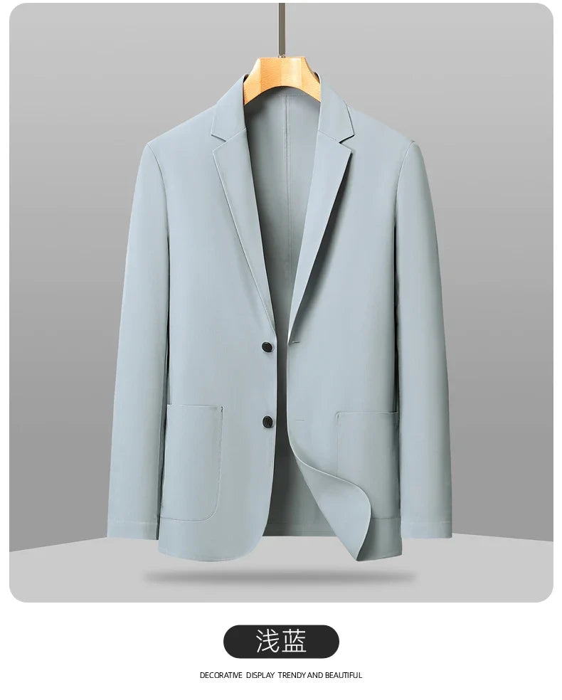 Men's new sun protection fabric business casual suit jacket - anti-wrinkle, no ironing, ice silk, seamless luxurious top