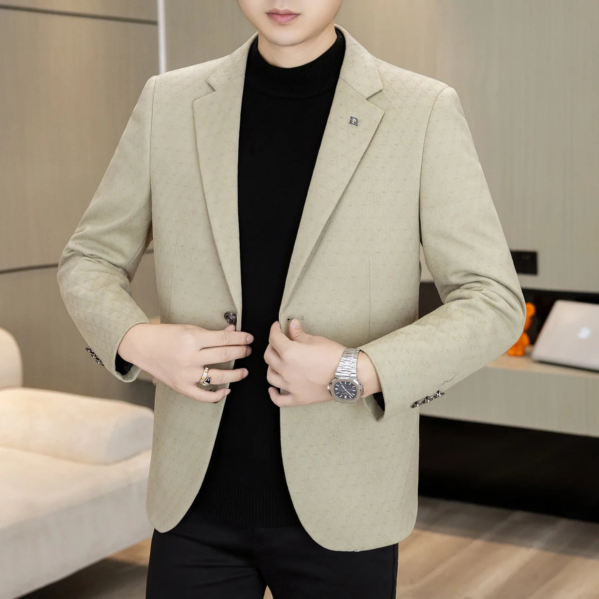 High-Quality Fashionable Autumn Winter New Design Casual Men's Suit Jacket Trendy Versatile Outerwear for Business And Casual We