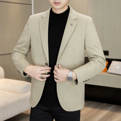 High-Quality Fashionable Autumn Winter New Design Casual Men's Suit Jacket Trendy Versatile Outerwear for Business And Casual We