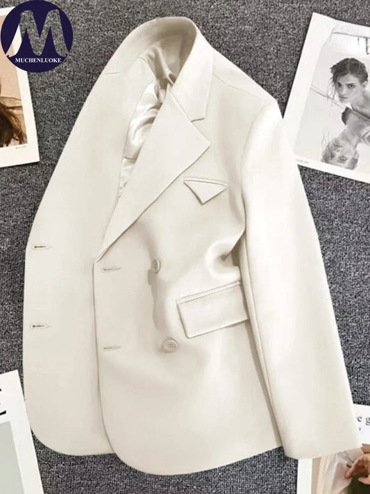 Women's Korean Fashion Long Sleeve Blazer Spring Autumn Casual Loose Office Coat Versatile Street Trend Blazer for Women