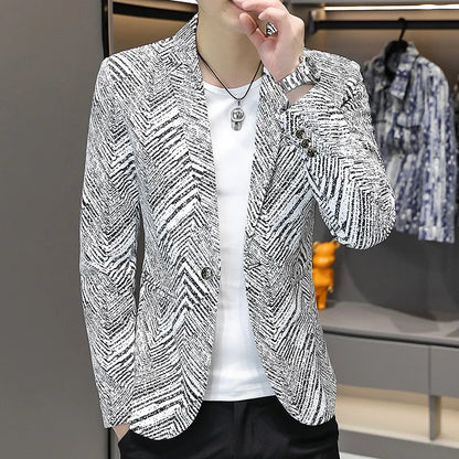 Blazer Men's Fashion Outdoor Travel Gentleman Wedding Slimming Business Versatile Trendy Casual Korean-style Formal Wear Blazer