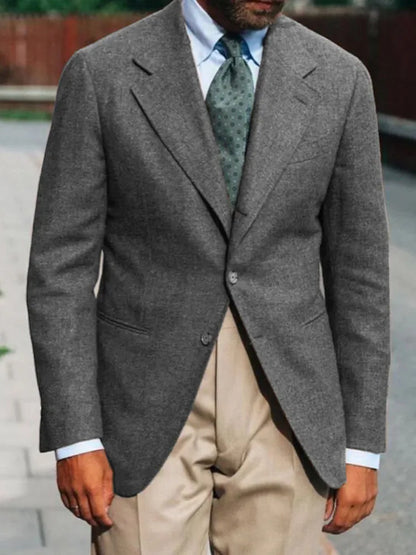 Men's Wool Blazer Single Breasted Slim Fit for Wedding Office and Party Wear