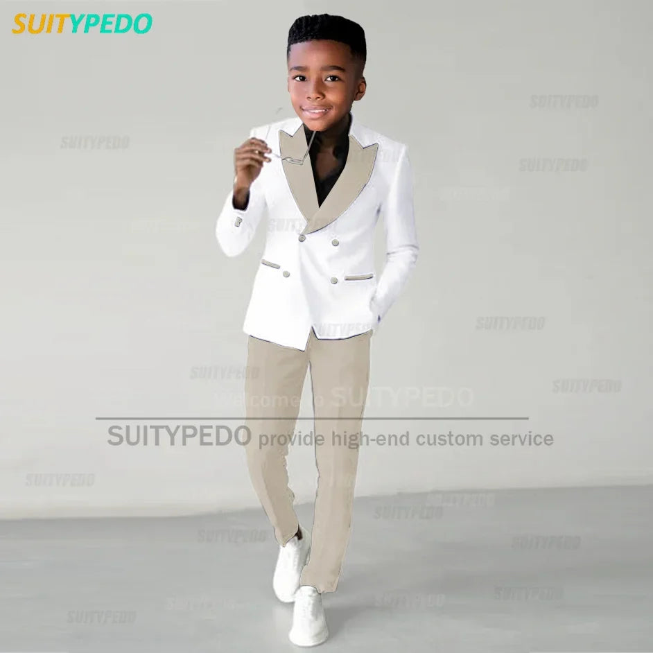 Fashion Children Suit Sets Luxury Wedding Party Flower Boys Slim Fit Costumes Graduation Ceremony Formal Blazer Pants Two Pieces