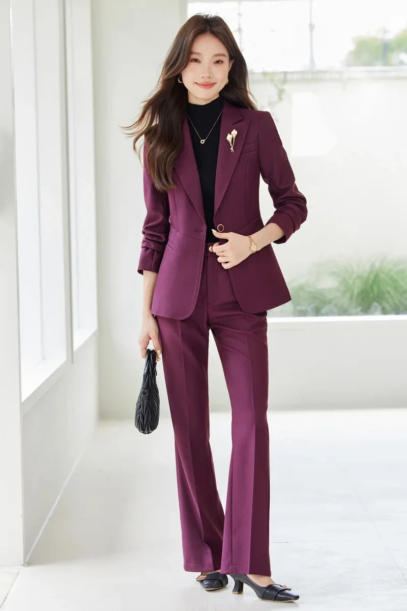 Professional women's exquisite two-piece trousers + suit jacket, elegant fashionable, new style for autumn winter 2025