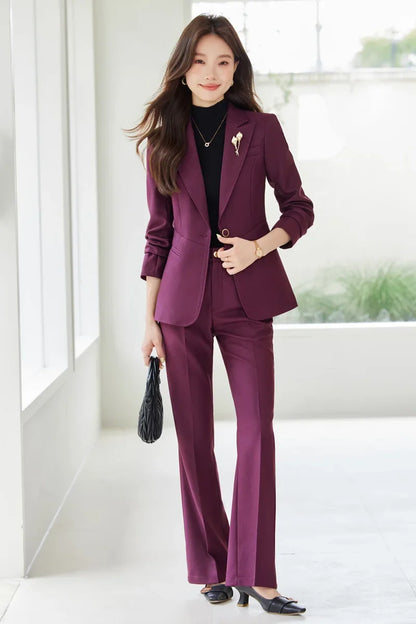 Professional women's exquisite two-piece trousers + suit jacket, elegant fashionable, new style for autumn winter 2025