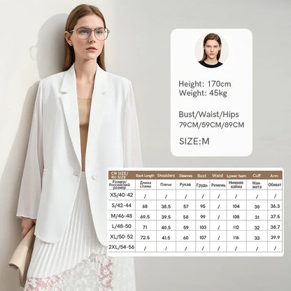 Women's Coat Autumn Autumn Fashion Turned Over Collar Color-block Spliced Fabric Casual Loose Blazers For Woman 12641083