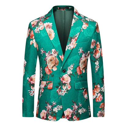 Men's Jacquard Blazer Slim Fit Single Breasted Smart Casual & Formal Wedding Jacket
