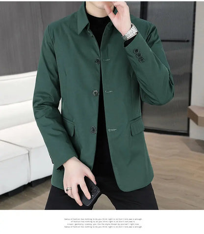 Blazer Men's Business Gentleman Wedding Fashion Best Man Solid Color Slim Fit Casual Mink Velvet with Cotton Thickened Blazer