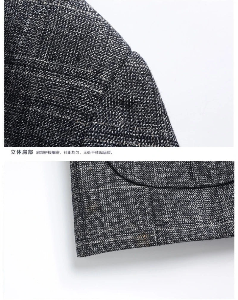 Blazer's New Outdoor Men's Fashion, Sporty and Slimming British Style Business Gentleman's Versatile Wedding Checkered Blazer