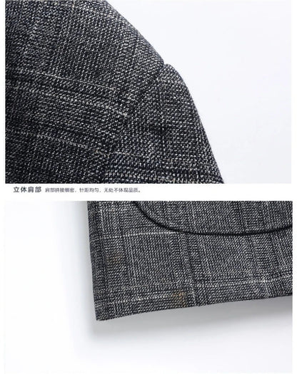 Blazer's New Outdoor Men's Fashion, Sporty and Slimming British Style Business Gentleman's Versatile Wedding Checkered Blazer