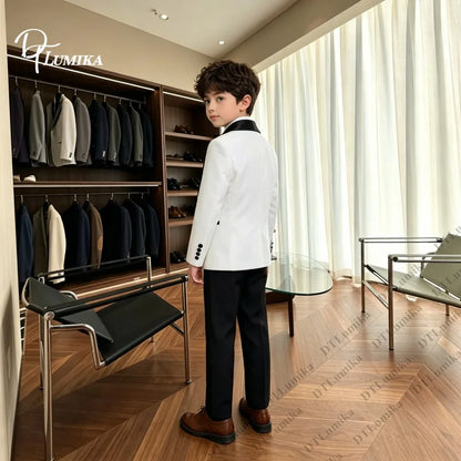 Homecoming Suit for Boys Wedding Guest Kids Formal Tuxedo 5 Pieces Complete Size 3-14T SHIP TODAY Communion Ring Bearer Suits