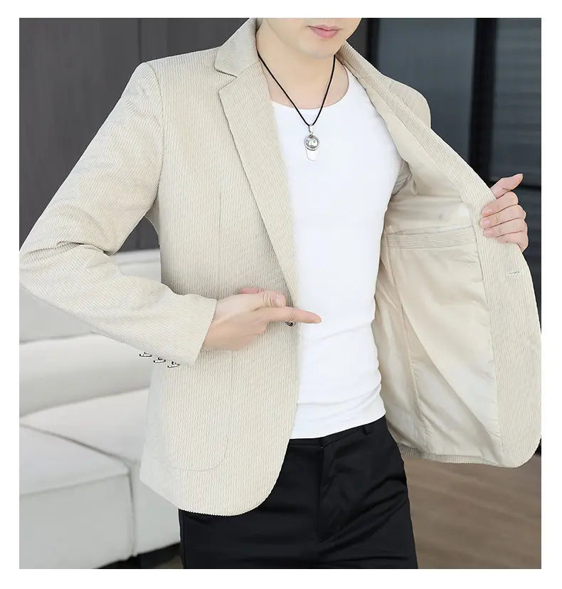 Blazer Men's Fashion Business Gentleman Groom Professional Gentleman Form-fitting Versatile Casual Formal Wear High-end Blazer
