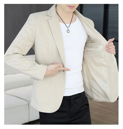 Blazer Men's Fashion Business Gentleman Groom Professional Gentleman Form-fitting Versatile Casual Formal Wear High-end Blazer