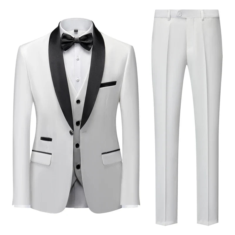Ensemble costume homme 3 pièces : veste, gilet et pantalon / Affaires, marié, mariage, robe formelle, blazer, pantalon, gilet