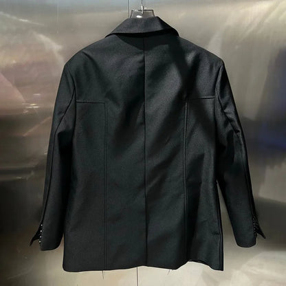 Spring Autumn New Women's Blazer Notched Collar Niche Design Patchwork Tassel Elegant Fashion Dark Trend Ins Jacket HK15185