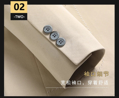 Blazer Outdoor Men's Casual, Fashionable, Trendy, Sporty Solid Color, Slimming British Style Business Gentleman Wedding Blazer