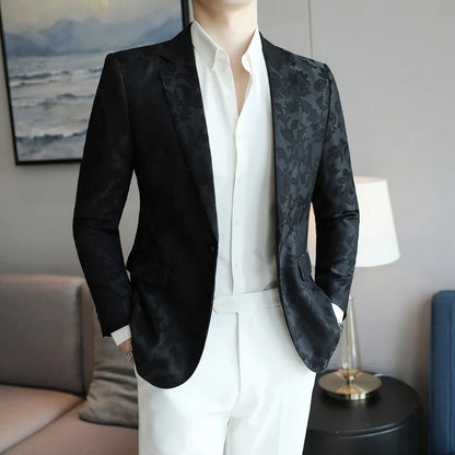 Men's Casual Suit Top - 2025 Spring S-5XL High-Quality Fashion Handsome Trend Business Boutique Wedding Dance West Coat