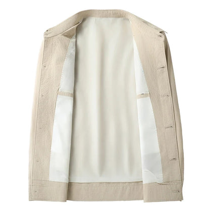 Spring and Autumn Lightweight Jacket Coat - Fashionable and Versatile Cotton Shirt Suitable for Young and Middle-Aged People