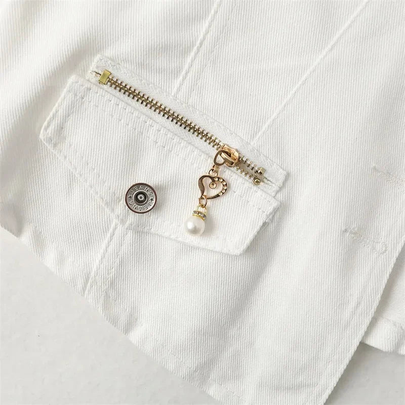 Women's Denim Vest 2025 New Ladies White Jean Jacket Fashion Waistcoat Summer Vest Coat Outwear S-5XL