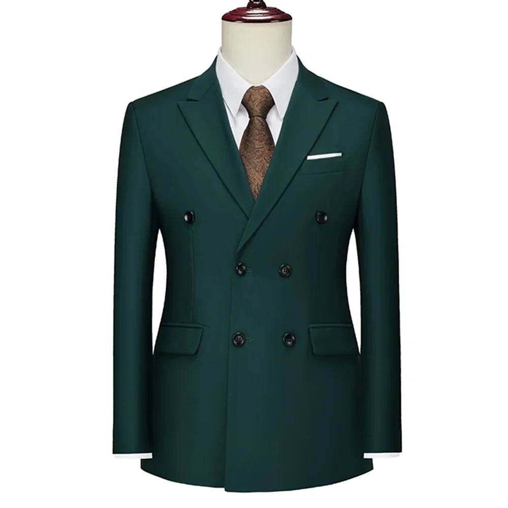 Men's Double Breasted Blazer – Slim Fit Suit Jacket for Wedding, Prom & Business