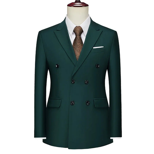 Men's Double Breasted Blazer – Slim Fit Suit Jacket for Wedding, Prom & Business