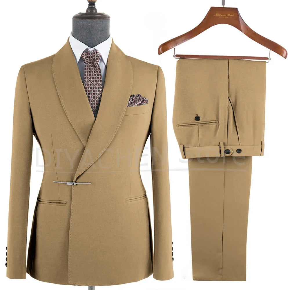 Ternos Masculino – Smoking Masculin à Revers Métalliques, Tissu Formel, Cigar Masculino