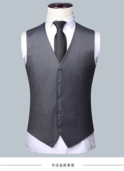 Men's 3-Piece Wedding Suit – Single Breasted, Smart Casual, Blue/Black/Gray – All Seasons
