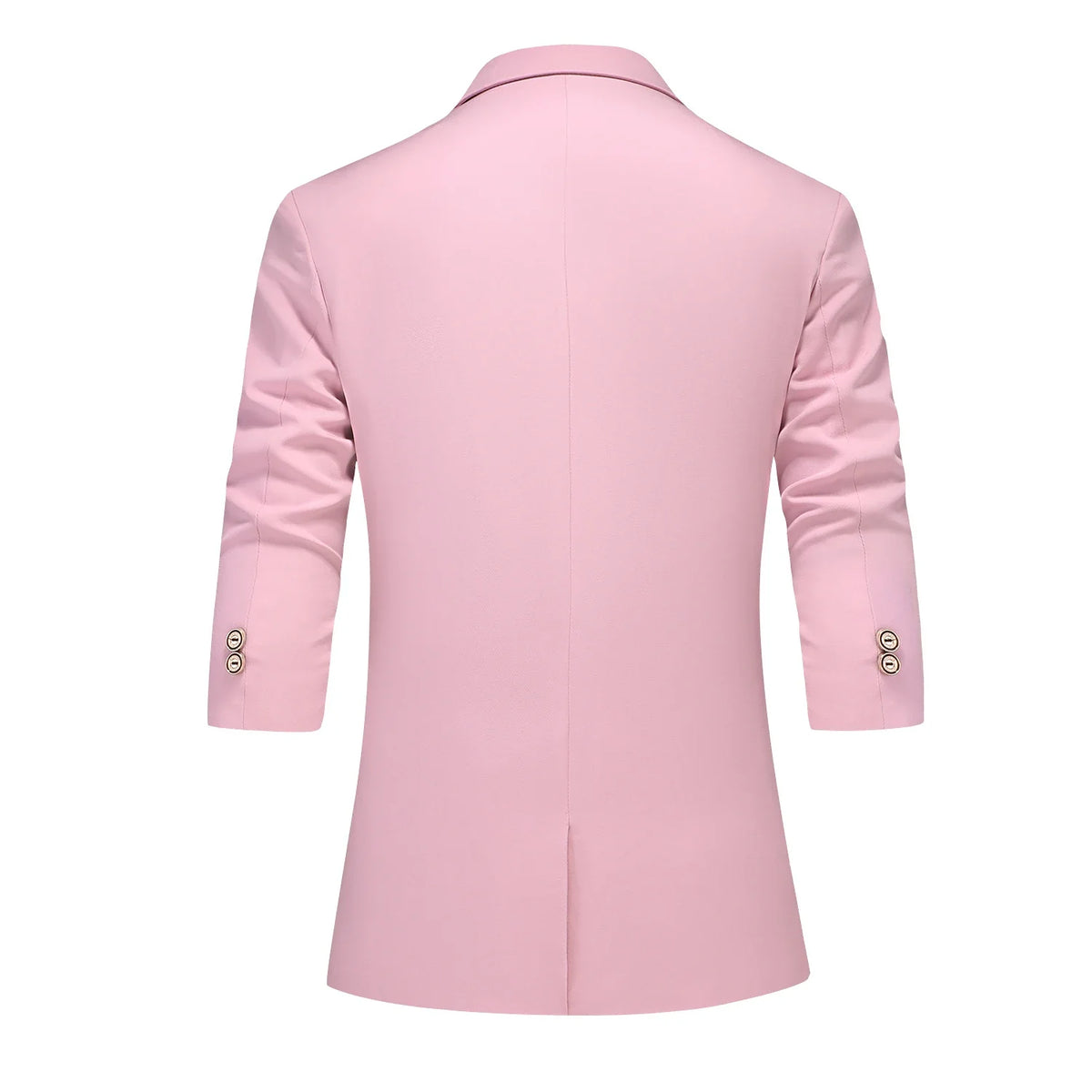 Men's Casual Seven-Quarter Sleeve Pink Suit Summer Leisure Fashionable Top with Pants Included