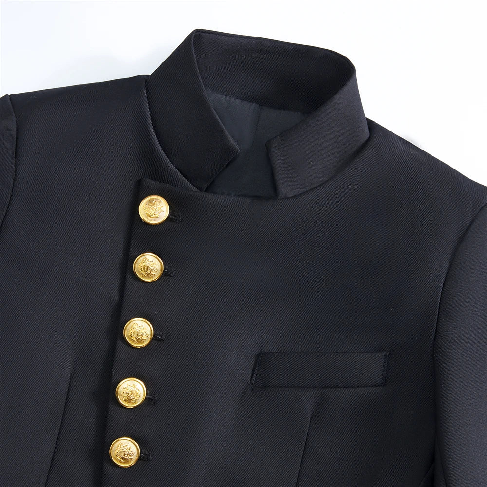 Ship Today Popular 2-Piece Boys Suit Set for Communion, Gold Buttons Formal Suit Attire Toddler to Teen Brand Selection